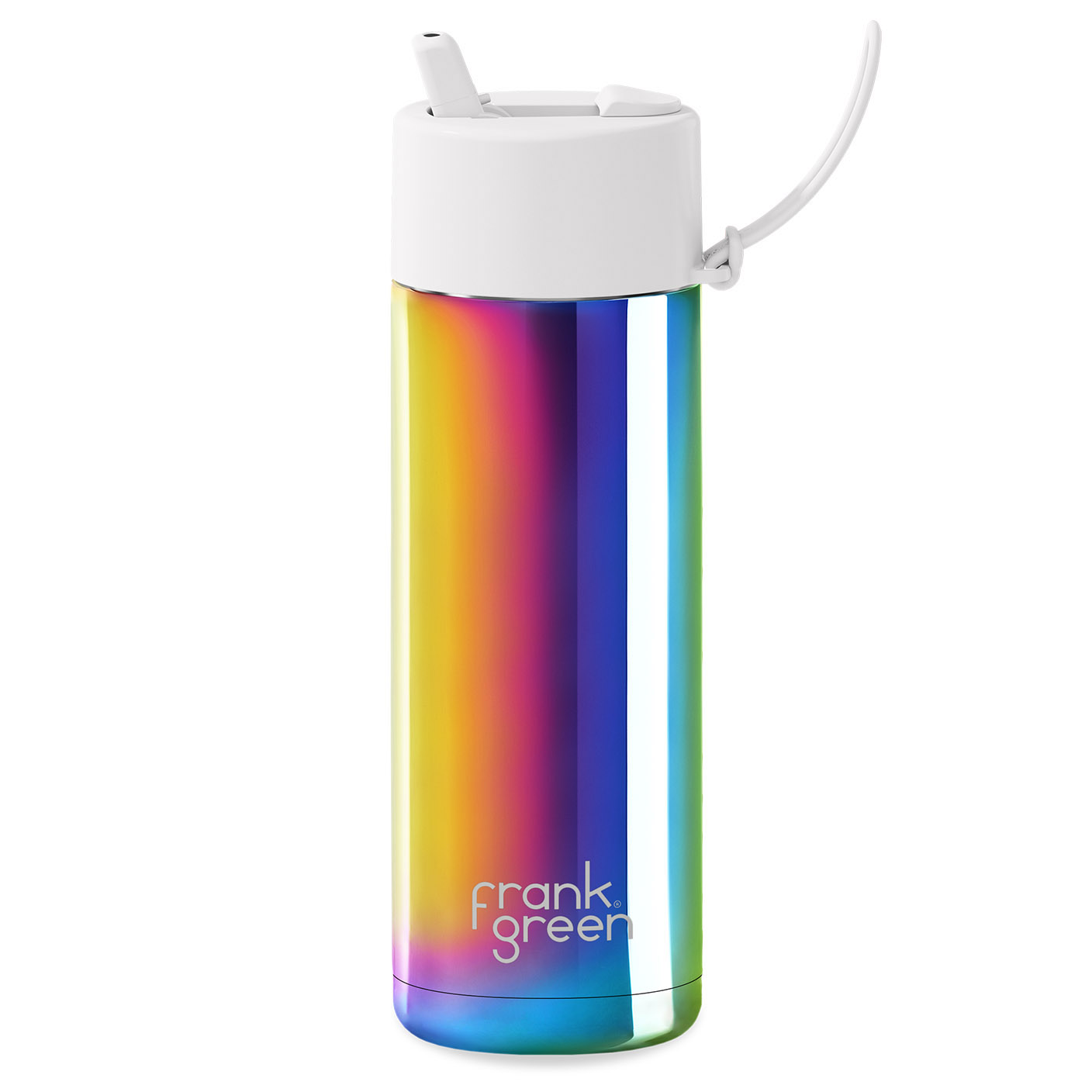 frank green 20oz Rainbow Chrome Bottle with Cloud Flip Straw Lid